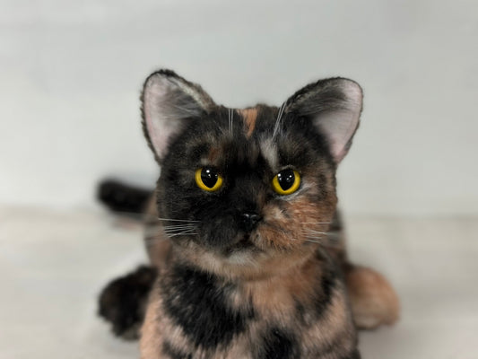 Plush Tortoiseshell Cat |Handmade Life-Size Companion