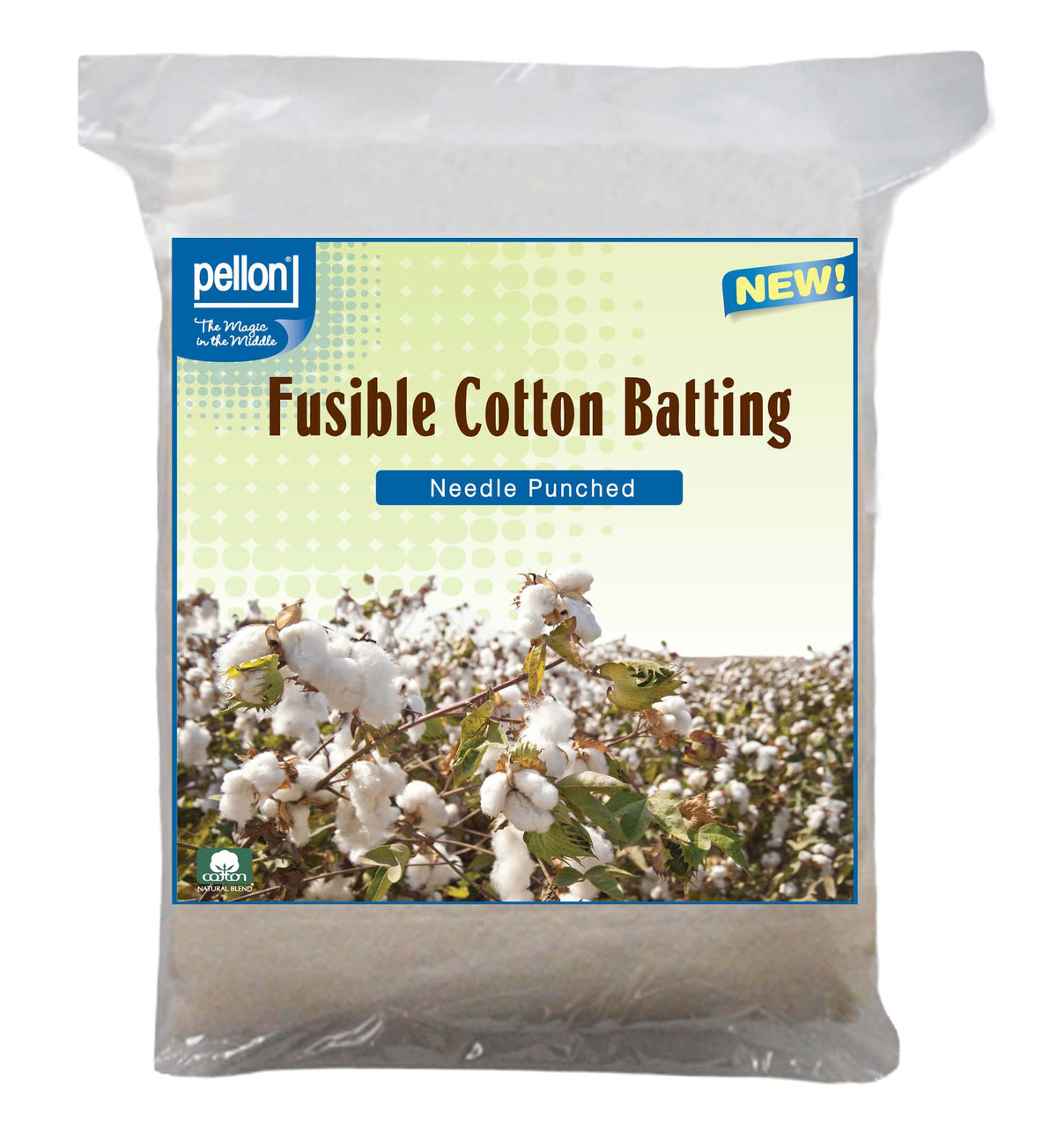 Pellon® Fusible Cotton Batting with Scrim – 45" x 60" Crib Size Package – Natural