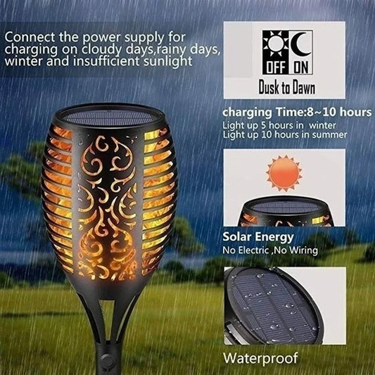 1/2/4/6/8/10Pcs Solar Flame Torch Flickering Light