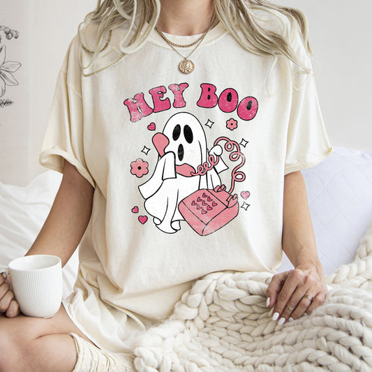 'Hey Boo' Retro Halloween | T-Shirt