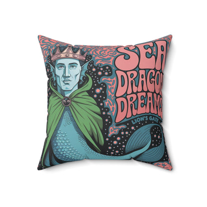 Faux Suede Square Pillow |  Sea Dragon Dreams