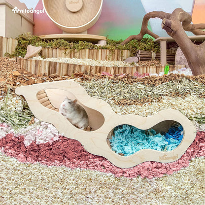 Hamster House Wooden Hut | Gerbil Mouse Tunnel