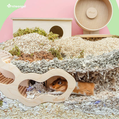 Hamster House Wooden Hut | Gerbil Mouse Tunnel