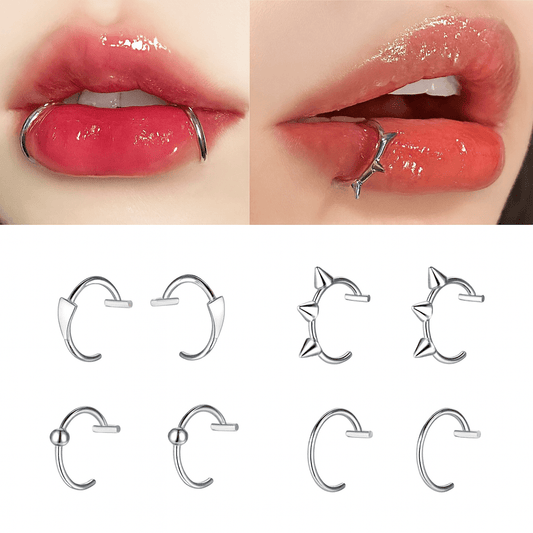 2 Piece Set Stainless Steel Clip-On Nose | Lip Rings