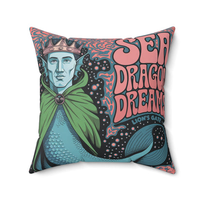 Faux Suede Square Pillow |  Sea Dragon Dreams