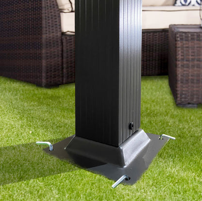 10x10 Ft Patio Retractable Pergolla | Chairs|Table|Ottoman/Not INCL