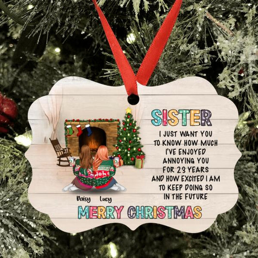 Personalized Xmas Sisters Ornament