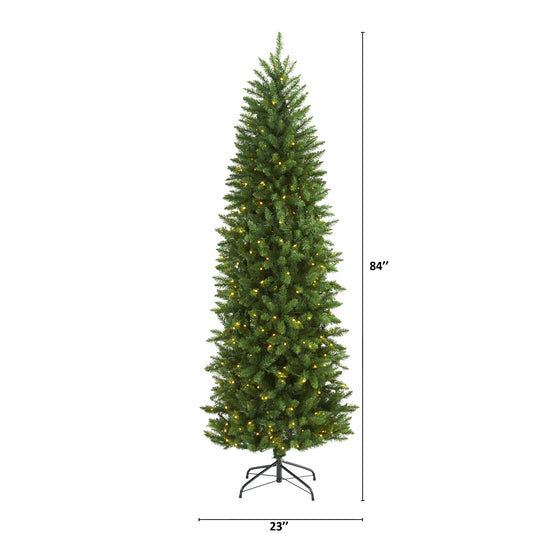 7' Slim Artificial Tree | 300 Clear LED lights