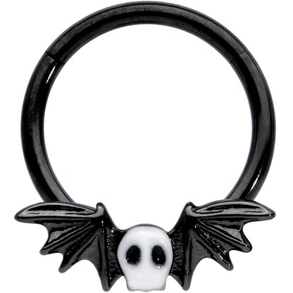 16G 3/8 Wing Skull Hinged Segment Ring