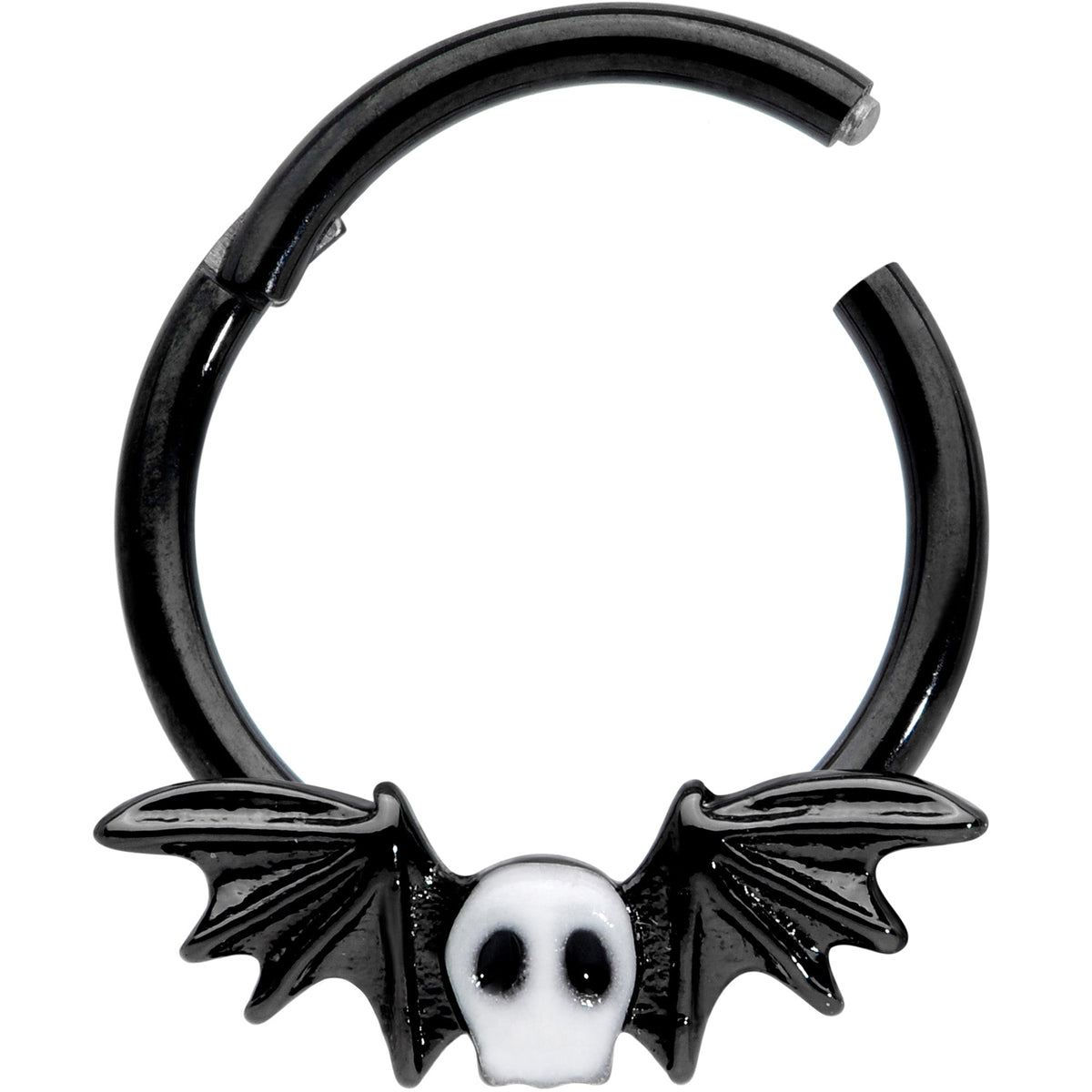 16G 3/8 Wing Skull Hinged Segment Ring