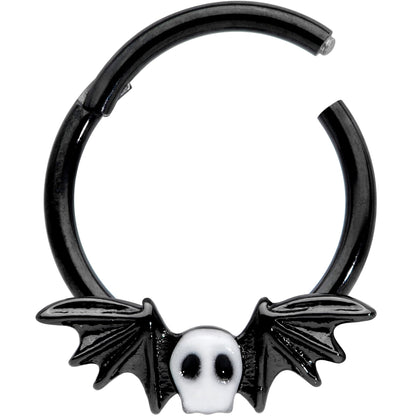 16G 3/8 Wing Skull Hinged Segment Ring
