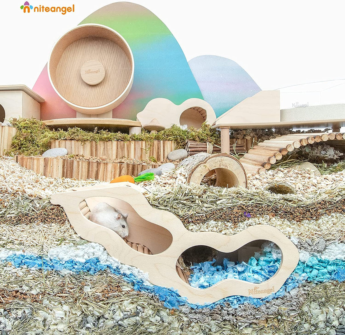 Hamster House Wooden Hut | Gerbil Mouse Tunnel