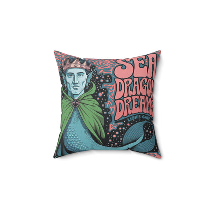Faux Suede Square Pillow |  Sea Dragon Dreams