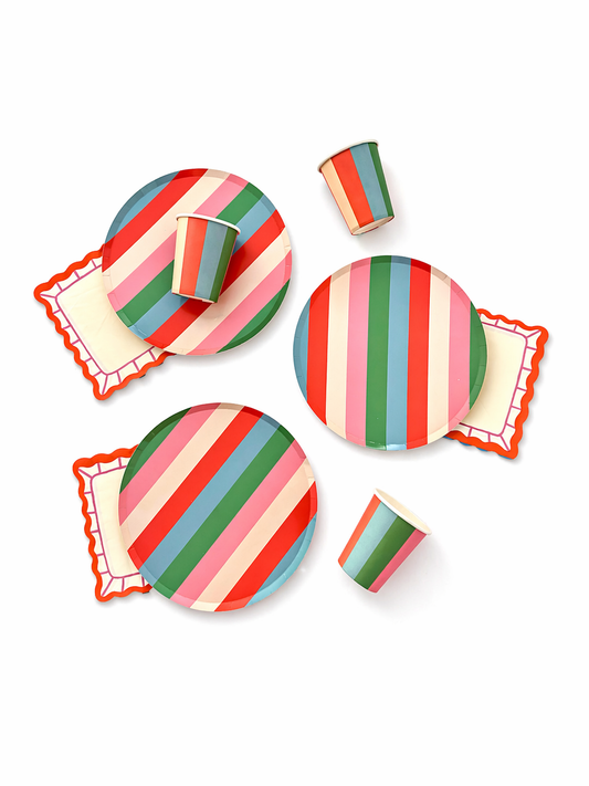 Vibrant Striped Party Pack | 12 Ct