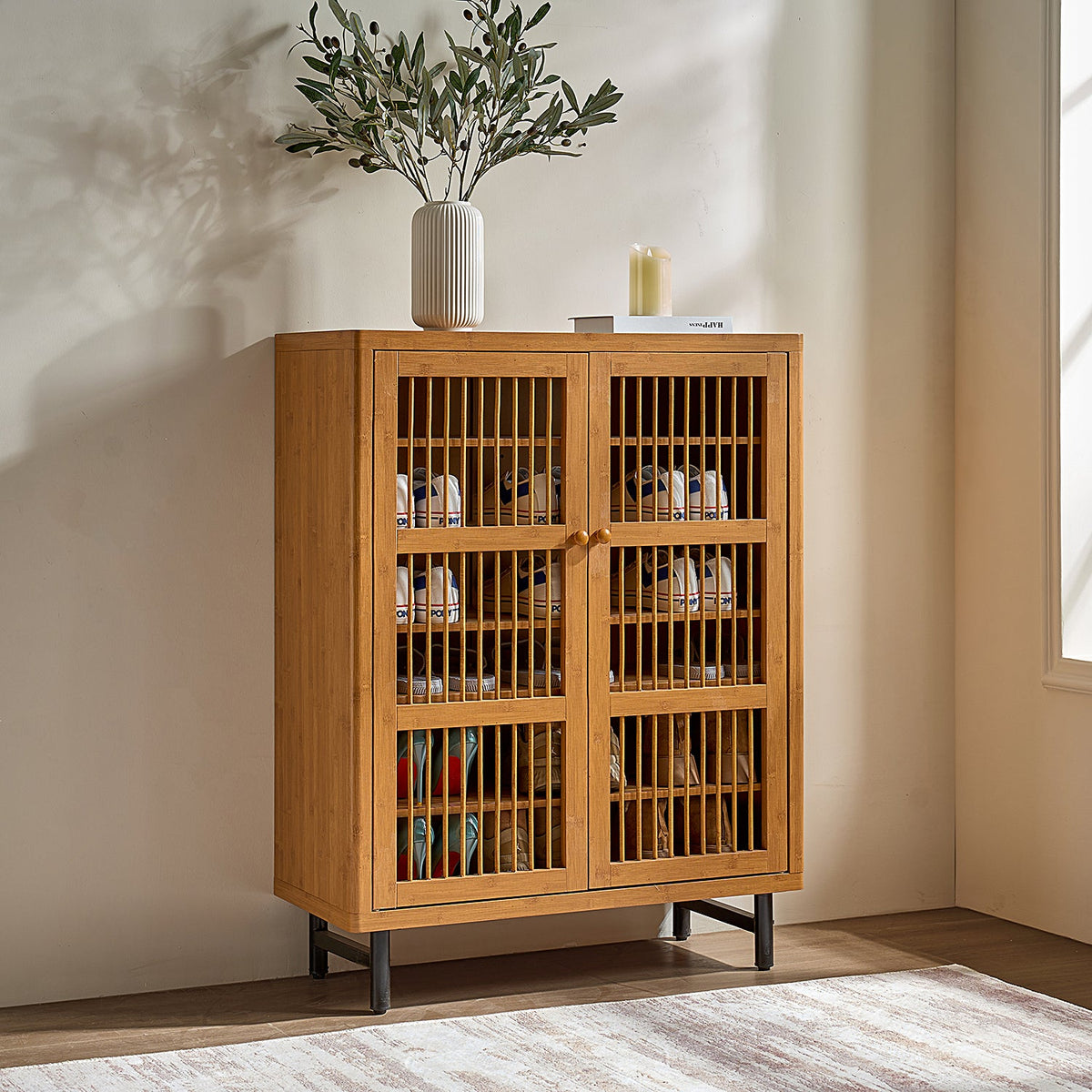 Shoe Cabinet With Shutter Doors