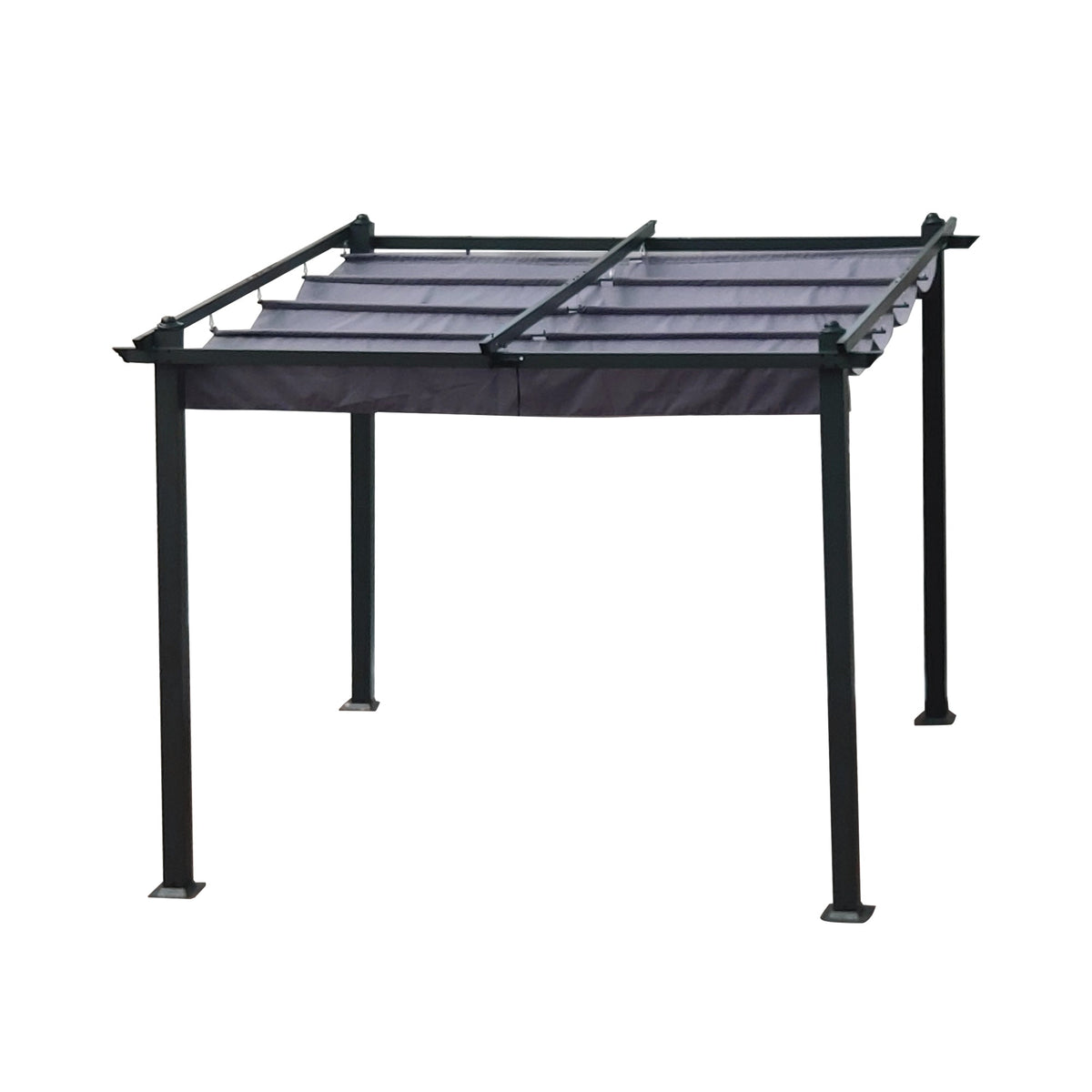 10x10 Ft Patio Retractable Pergolla | Chairs|Table|Ottoman/Not INCL