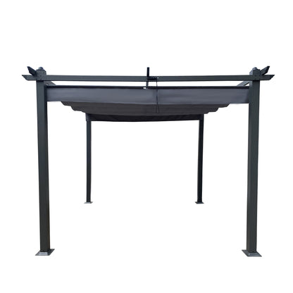 10x10 Ft Patio Retractable Pergolla | Chairs|Table|Ottoman/Not INCL