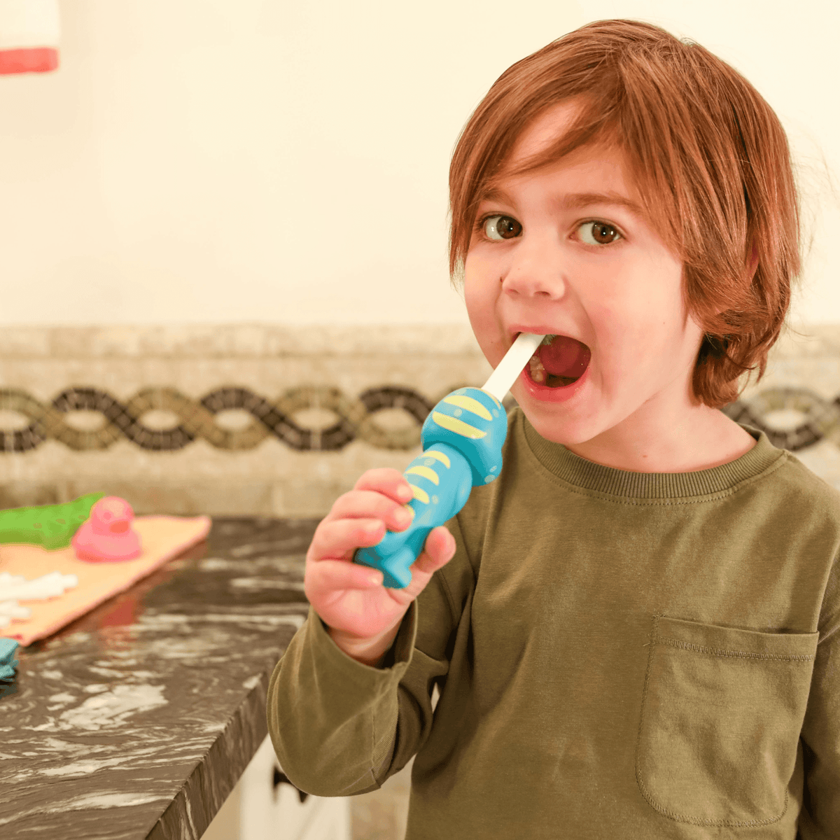Brushy the Brushasaurus Dinosaur Toothbrush for Kids