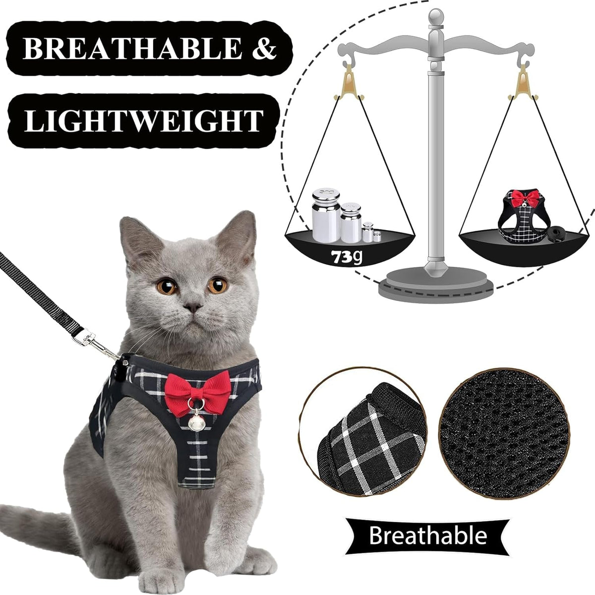 Cat Harness Leash Set | Breathable Adjustable