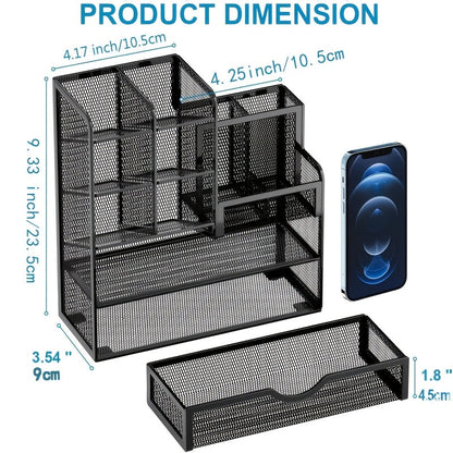 Iron Mesh Desk Organizer