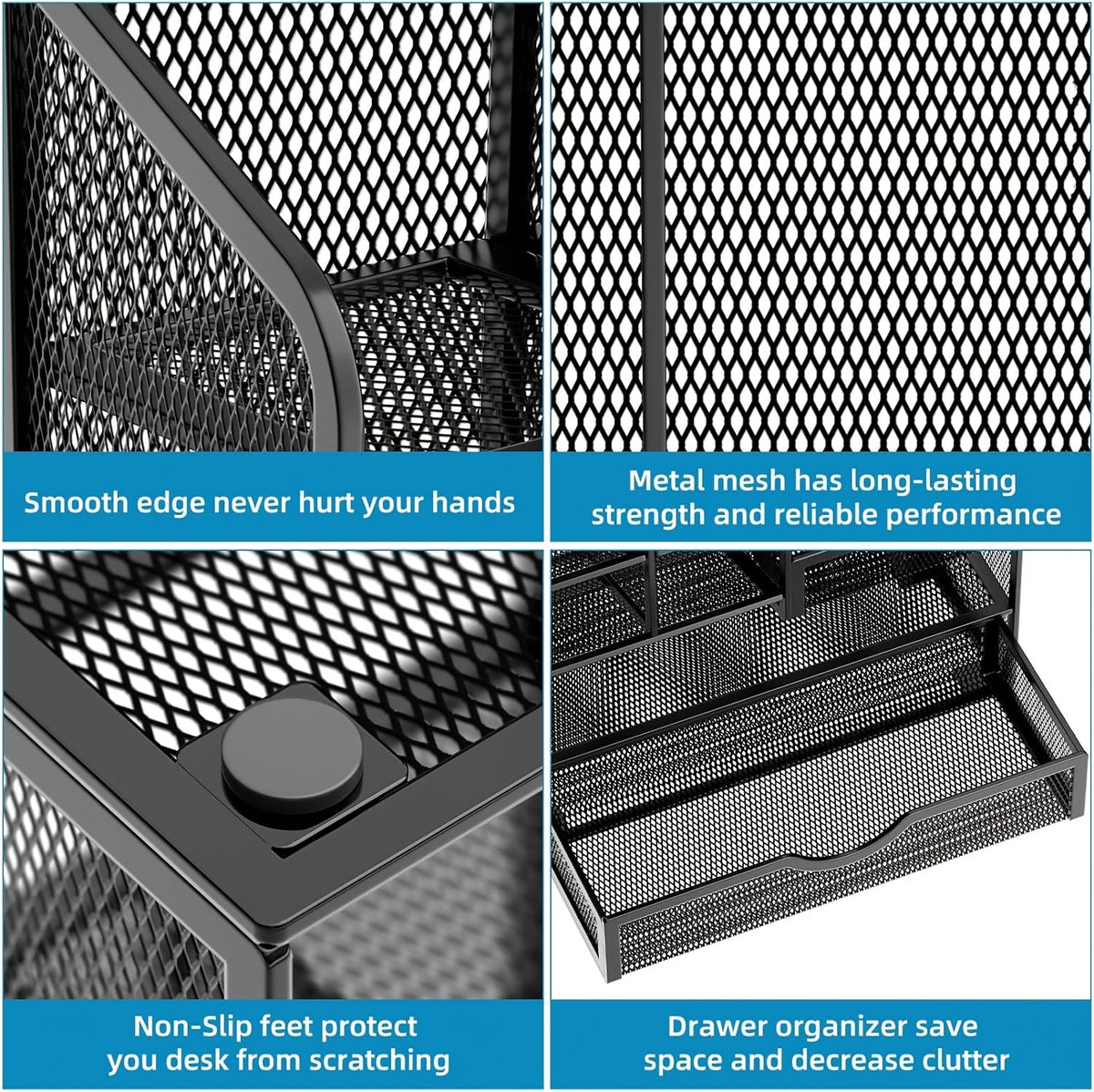 Iron Mesh Desk Organizer