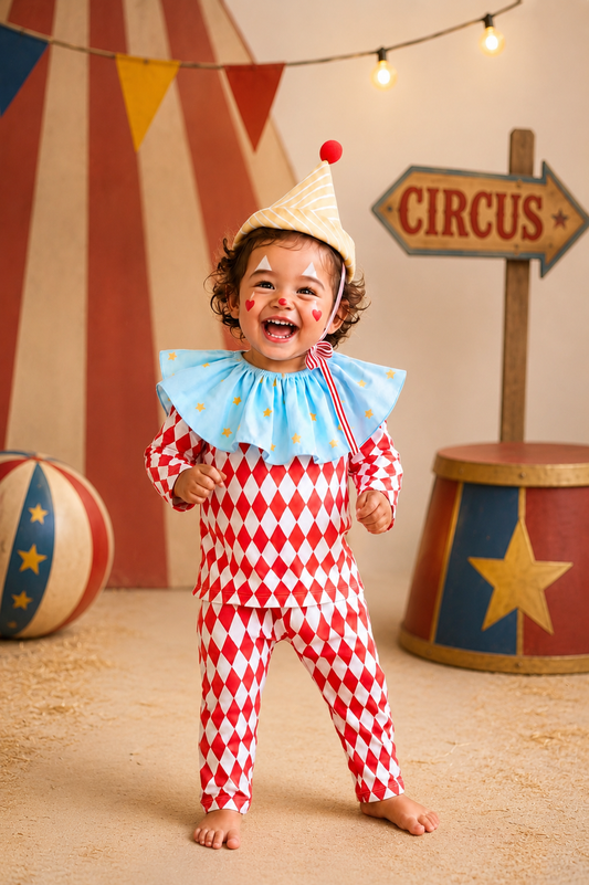 Vintage Harlequin Clown Kids | Costume