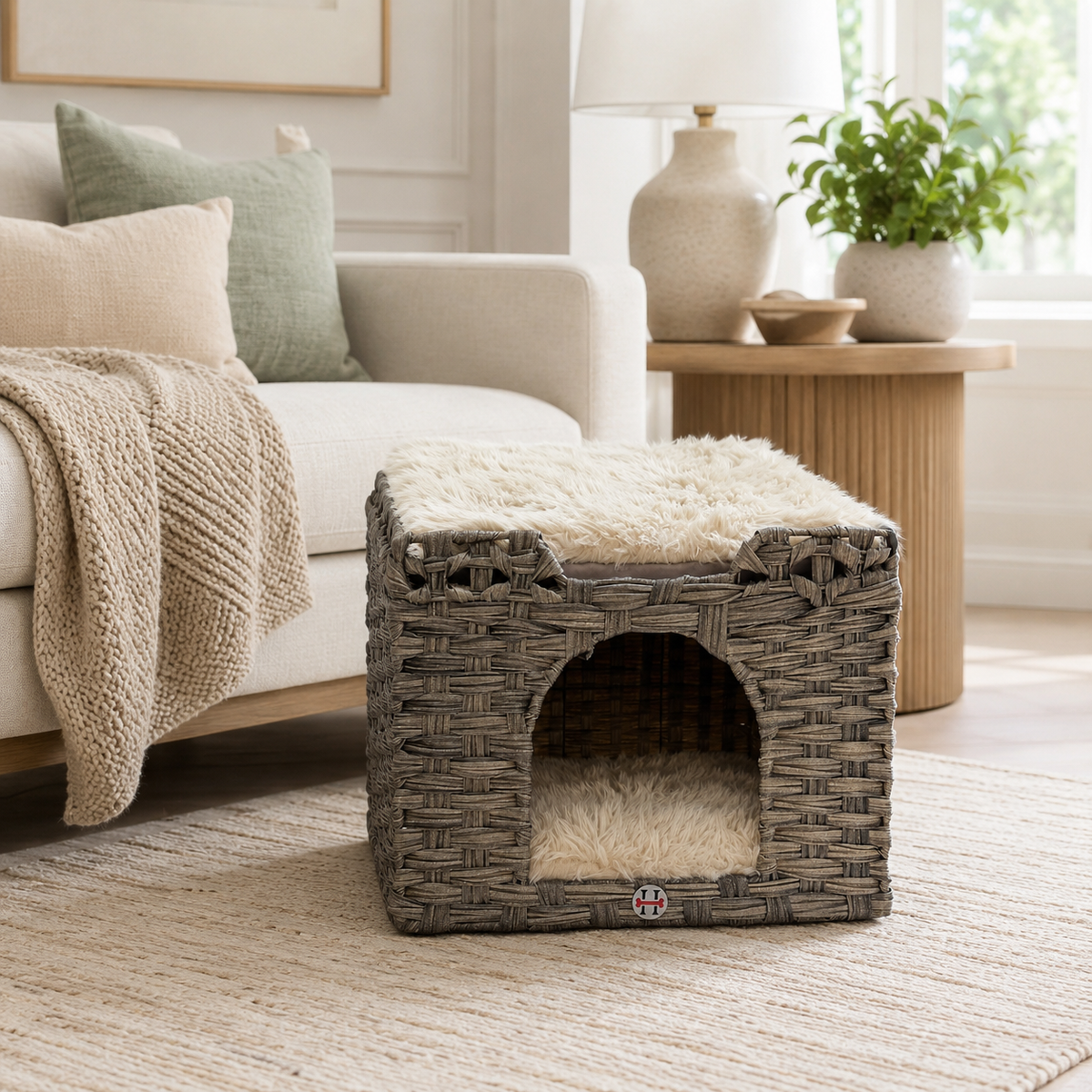 Huntley Pet Cat House | 2 Cushion Bed