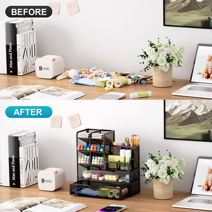 Iron Mesh Desk Organizer