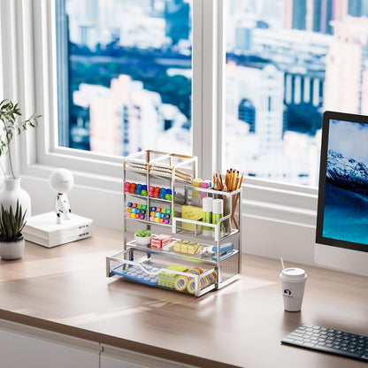 Iron Mesh Desk Organizer