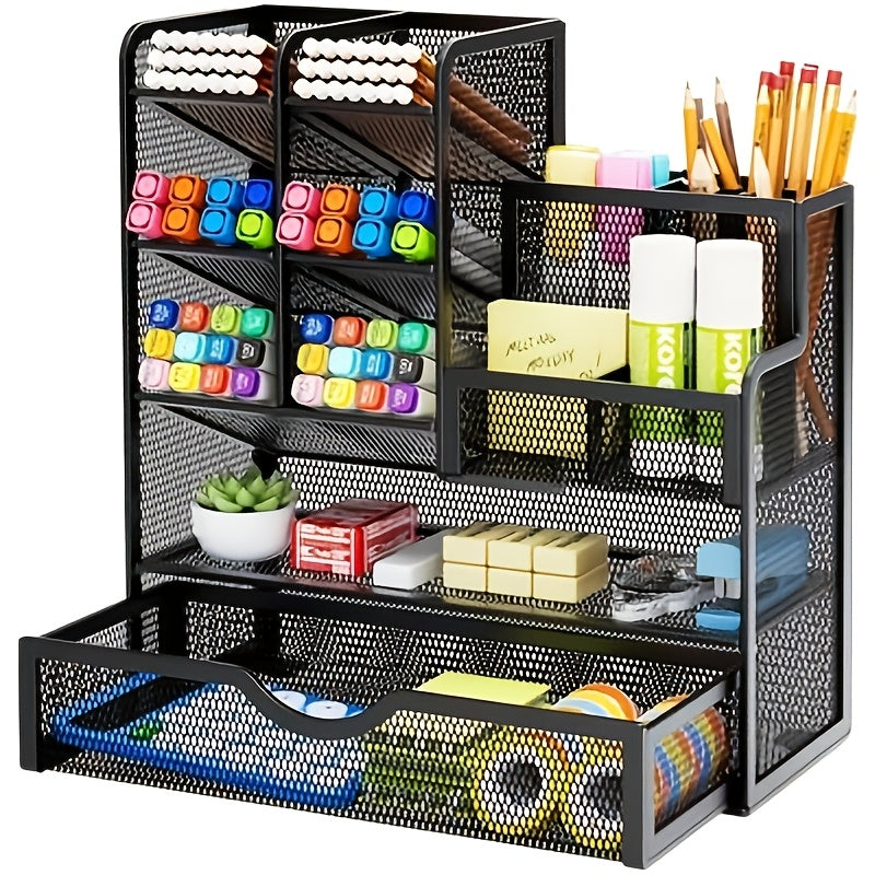Iron Mesh Desk Organizer