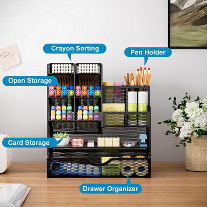 Iron Mesh Desk Organizer