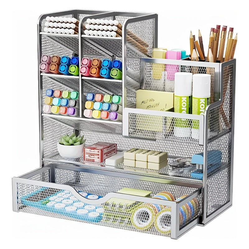 Iron Mesh Desk Organizer