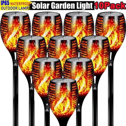 1/2/4/6/8/10Pcs Solar Flame Torch Flickering Light