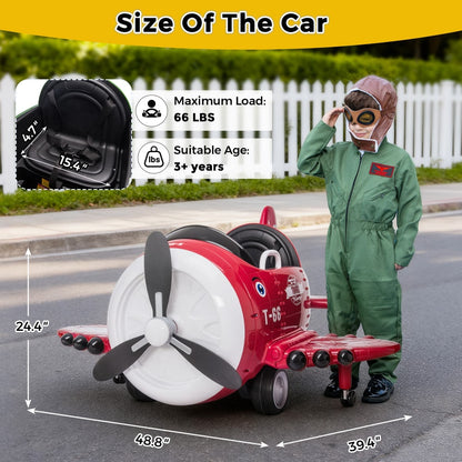 TOBBI 12V Electric Kids |  Ride-On Toy Airplane