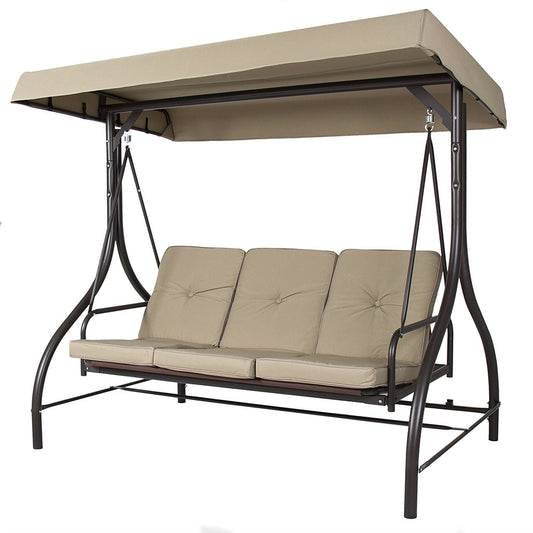 3-Seat Outdoor Canopy Swing | Cushions
