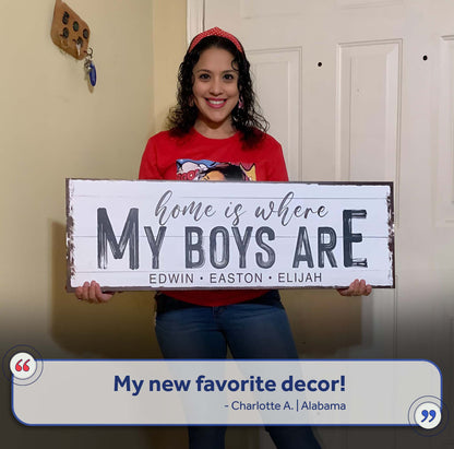Home Is Where My Boys Are | Family Sign