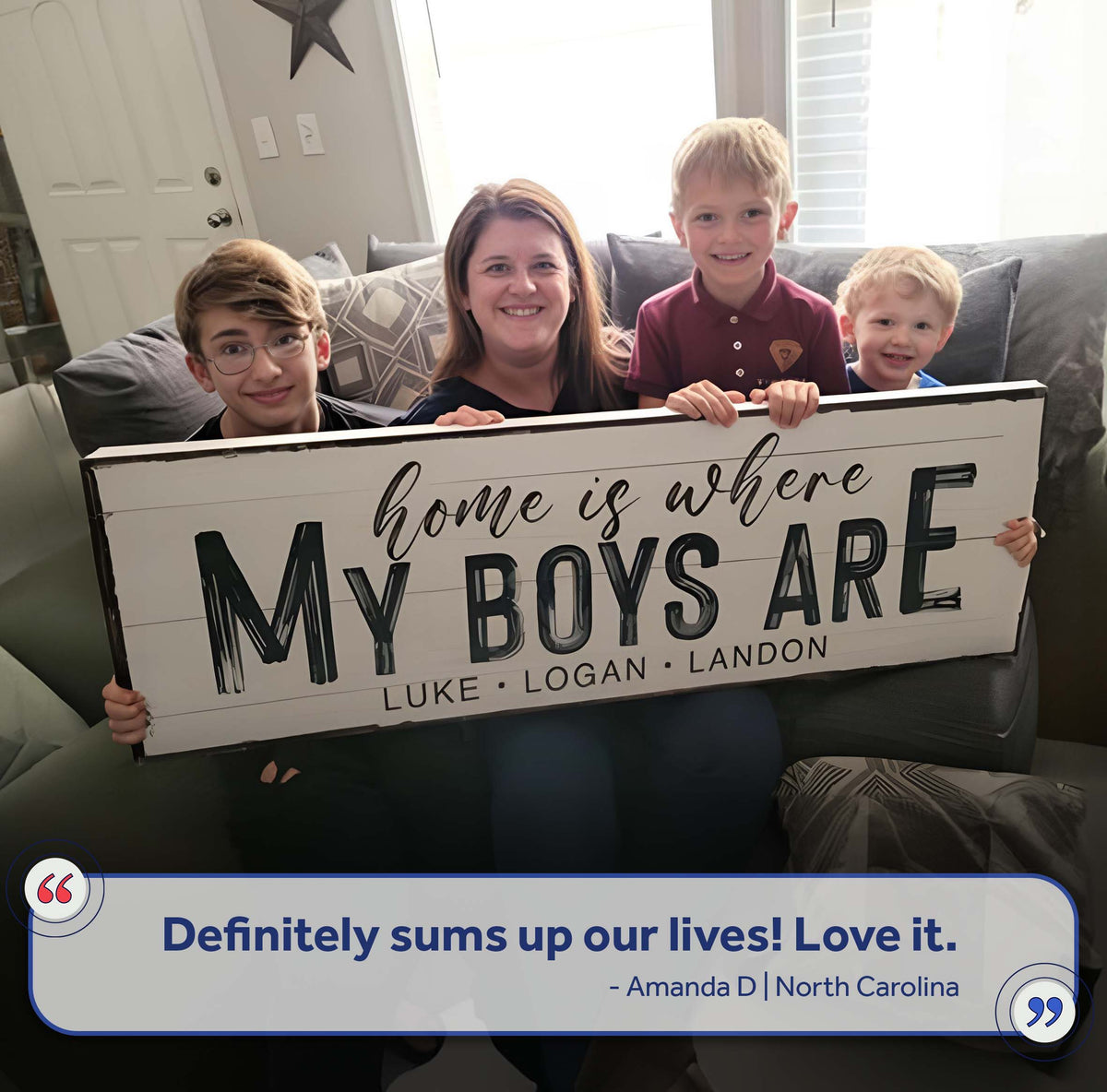 Home Is Where My Boys Are | Family Sign