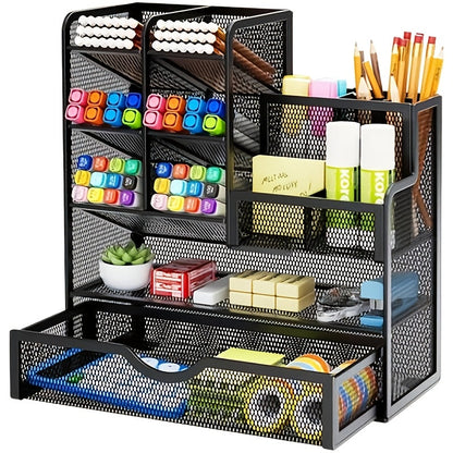 Iron Mesh Desk Organizer