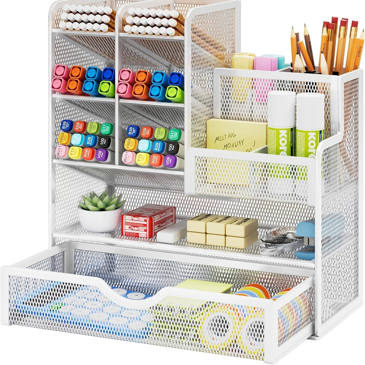 Iron Mesh Desk Organizer