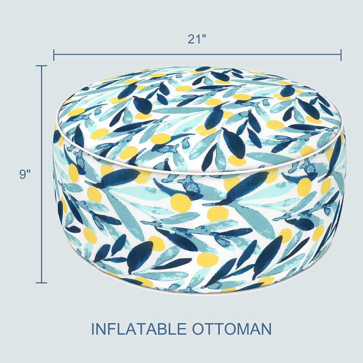 2 Pack Outdoor Inflatable Ottoman 21"x21"x9"