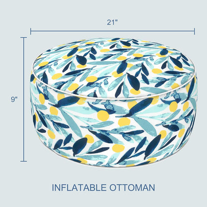2 Pack Outdoor Inflatable Ottoman 21"x21"x9"