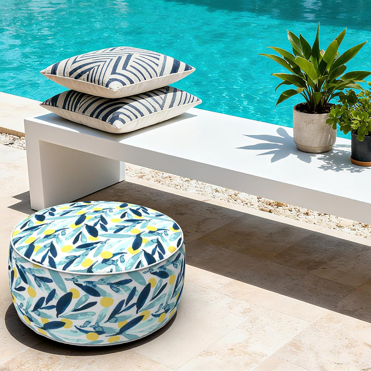 2 Pack Outdoor Inflatable Ottoman 21"x21"x9"