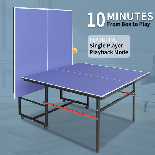 8ft Mid-Size Table Tennis Table Set