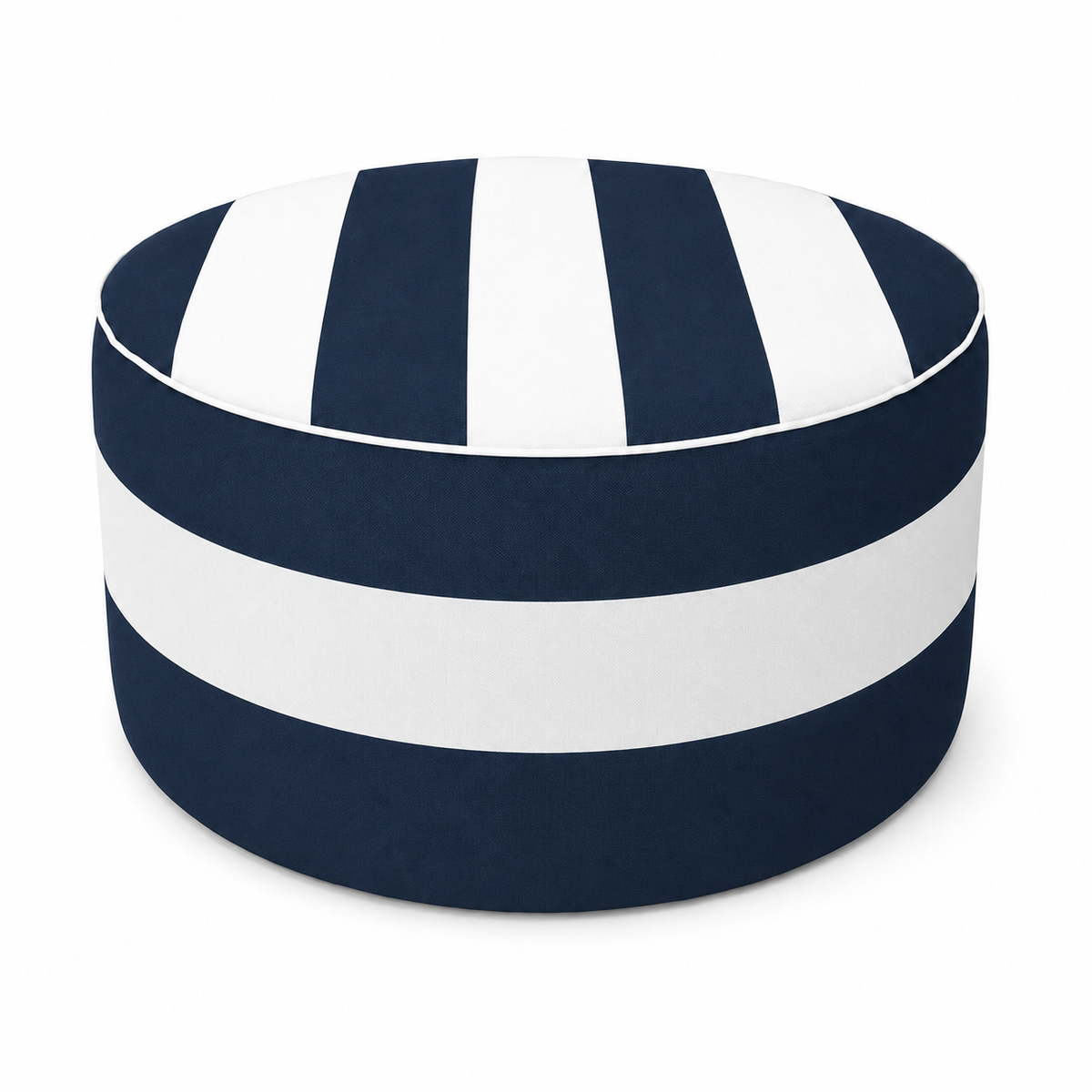 2 Pack Outdoor Inflatable Ottoman | Navy Blue - White