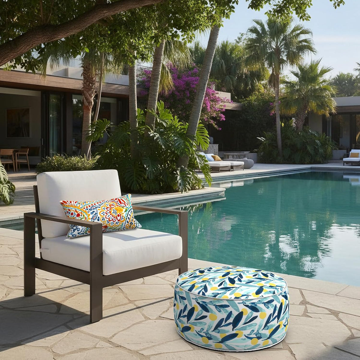 2 Pack Outdoor Inflatable Ottoman 21"x21"x9"