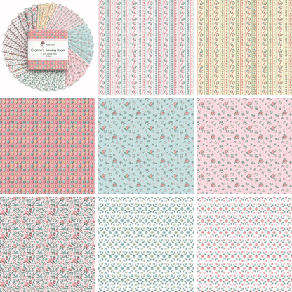 Granny's Sewing Room by Poppie Cotton - 5"x5" Charm Pack (42 Squares)