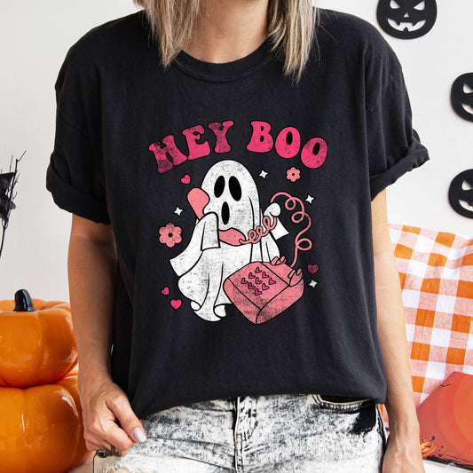 'Hey Boo' Retro Halloween | T-Shirt
