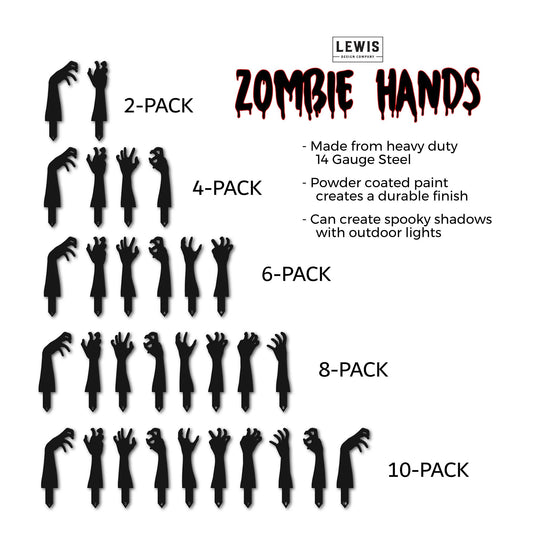 Zombie Hands Metal Yard Stakes | Halloween Lawn Set