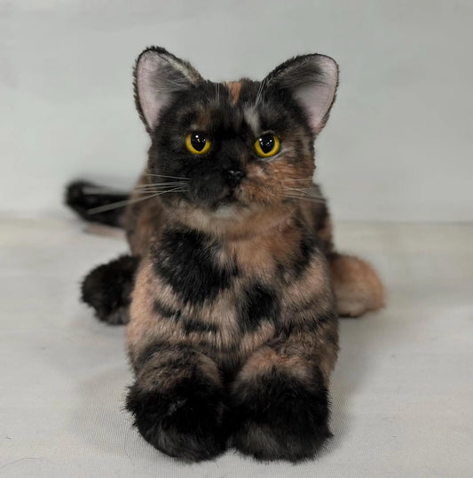 Plush Tortoiseshell Cat |Handmade Life-Size Companion