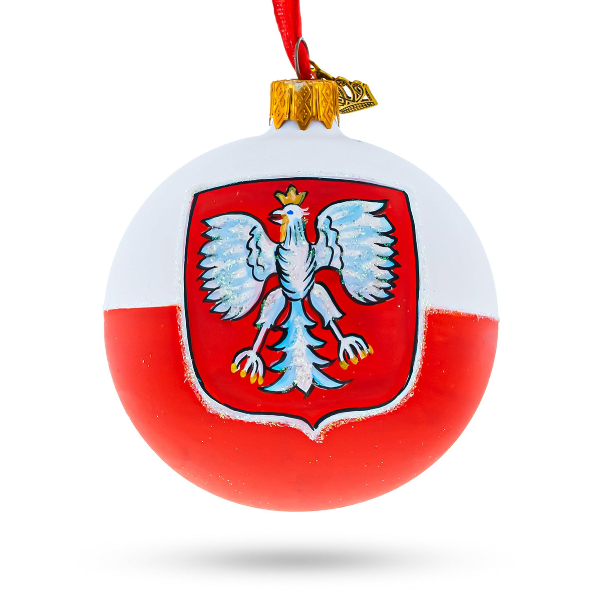 Poland Coat of Arms Glass Ornament
